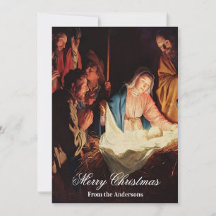 Jesus Kind mit Mary & Joseph Frohe Weihnachten