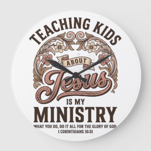 Jesus Kindern Lehren Ist Mein Ministerium Vintage Große Wanduhr