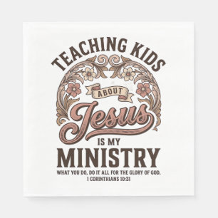 Jesus Kindern Lehren Ist Mein Ministerium Vintage Serviette