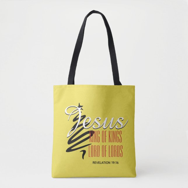 JESUS KING OF KINGS | Christlich Gelb | Weihnachte Tasche (Vorderseite)