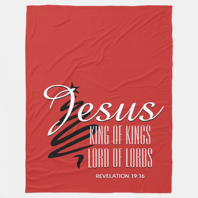 JESUS KING OF KINGS - Christliche Weihnachtsschrif Fleecedecke (Vorderseite)