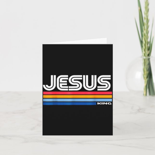 Jesus King Retro Vintage Design  Karte (Vorderseite)