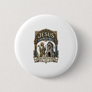 Jesus-Kirche Glocke Jesus-Kirche Glocke Christlich Button