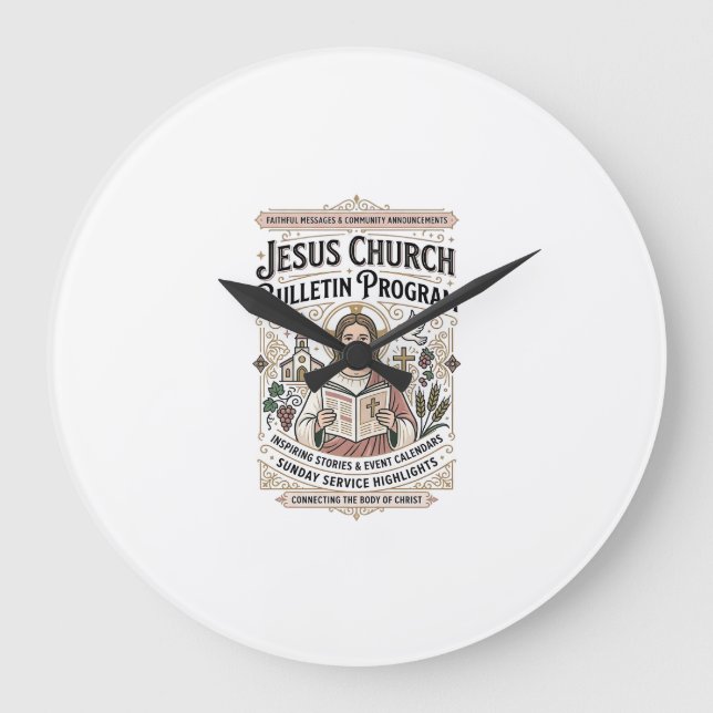 Jesus-Kirche Mitteilungsblatt Programm Jesus-Kirch Große Wanduhr (Vorderseite)