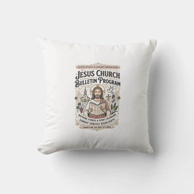 Jesus-Kirchenbulletin-Programm Jesus Kirchenbullet Kissen (Vorderseite)