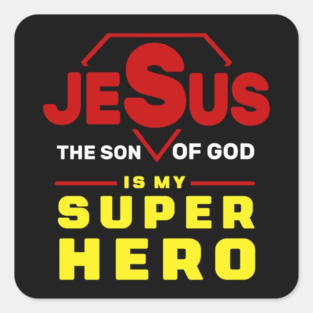 Jesus klebt, Christliches Geschenk Jesus ist mein  Quadratischer Aufkleber (Vorderseite)