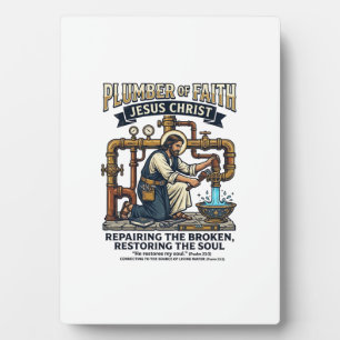 Jesus Klempner Grafik T-Shirt Christliche Kunst_1 Fotoplatte