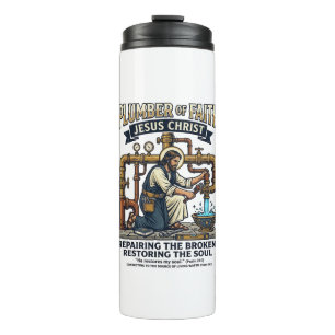 Jesus Klempner Grafik T-Shirt Christliche Kunst_1 Thermosbecher
