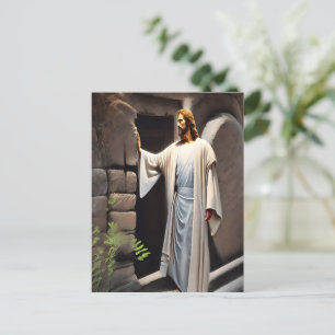 Jesus klopft an der antiken Tür Postkarte