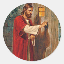 Jesus klopft an der Tür Runder Aufkleber