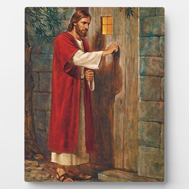 Jesus klopft an die Tür Fotoplatte (Vorderseite)