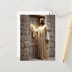 Jesus klopft bei Sonnenaufgang Postkarte