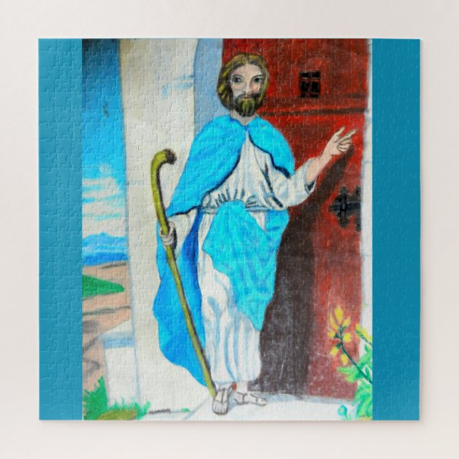 JESUS KNOCKT AUF DAS DOOR-Puzzle (Vertikal)