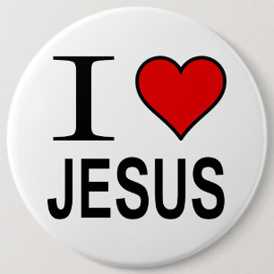 Jesus-Knopf Jesus-Geschenke Ich liebe Jesus-Logo Button