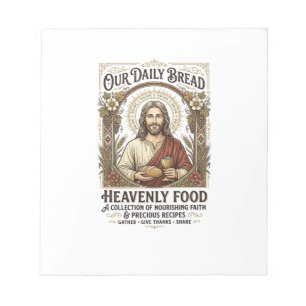 Jesus-Kochbuch Rezeptkarte Ästhetik Vintage-Shirt Notizblock
