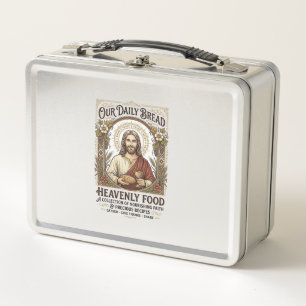 Jesus-Kochbuch-Rezeptkarte Ästhetisches Vintage-Sh Metall Brotdose