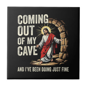 Jesus kommt aus meiner Höhle Fliese