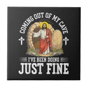 Jesus kommt aus meiner Höhle Fliese