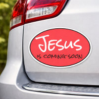 Jesus kommt bald auf dem Vinyl-Sticker nach Maß