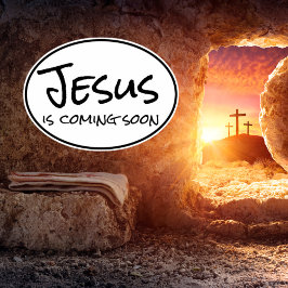 Jesus kommt bald auf dem Vinyl-Sticker nach Maß Aufkleber