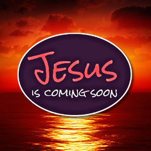 Jesus kommt bald auf dem Vinyl-Sticker nach Maß Aufkleber