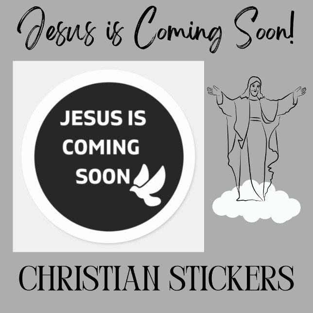 Jesus kommt bald _dove Classic Round Sticker (Jesus Stickers)