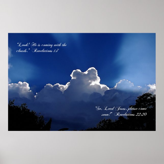 Jesus kommt in der Wolken Inspiration Poster (Vorne)