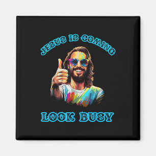 Jesus kommt mit viel Spaß in der Gefärbte Krawatte Magnet