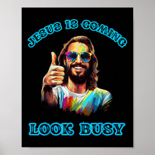 Jesus kommt mit viel Spaß in der Gefärbte Krawatte Poster