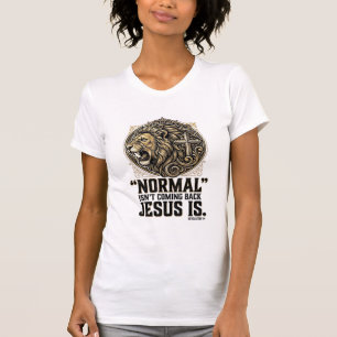 Jesus kommt zurück Löwe Kreuz Christliches T-Shirt