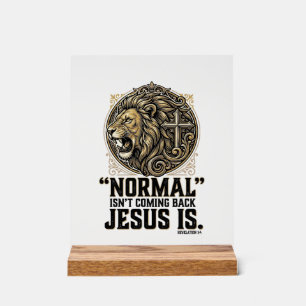 Jesus kommt zurück Löwe Kreuz Christliches T-Shirt Acrylschild