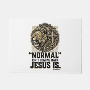 Jesus kommt zurück Löwe Kreuz Christliches T-Shirt Fußmatte