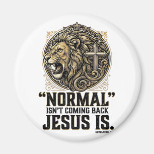 Jesus kommt zurück Löwe Kreuz Christliches T-Shirt Magnet