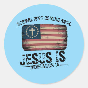 Jesus kommt zurück runder aufkleber