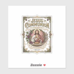 Jesus Kommunion Jesus Kommunion Christlicher Glaub Aufkleber