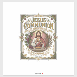 Jesus Kommunion Jesus Kommunion Christlicher Glaub Aufkleber