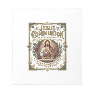 Jesus Kommunion Jesus Kommunion Christlicher Glaub Notizblock