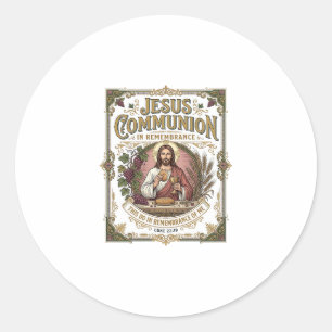 Jesus Kommunion Jesus Kommunion Christlicher Glaub Runder Aufkleber
