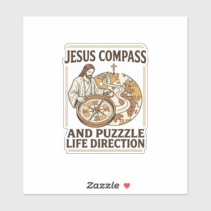 Jesus Kompass Und Puzzle Lebensrichtung Jesus Komp Aufkleber