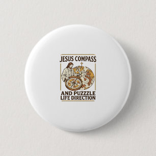 Jesus Kompass Und Puzzle Lebensrichtung Jesus Komp Button