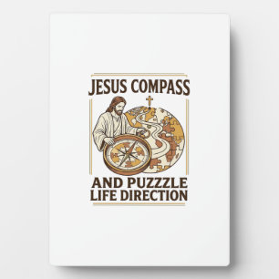 Jesus Kompass Und Puzzle Lebensrichtung Jesus Komp Fotoplatte
