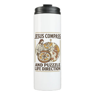 Jesus Kompass Und Puzzle Lebensrichtung Jesus Komp Thermosbecher