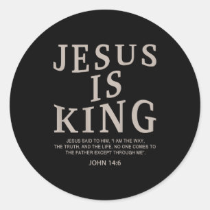 Jesus König Christliche Männer Jugend Gott Gut Soh Runder Aufkleber