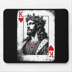 Jesus König der Herzen Retro religiöses Kartenspie Mousepad