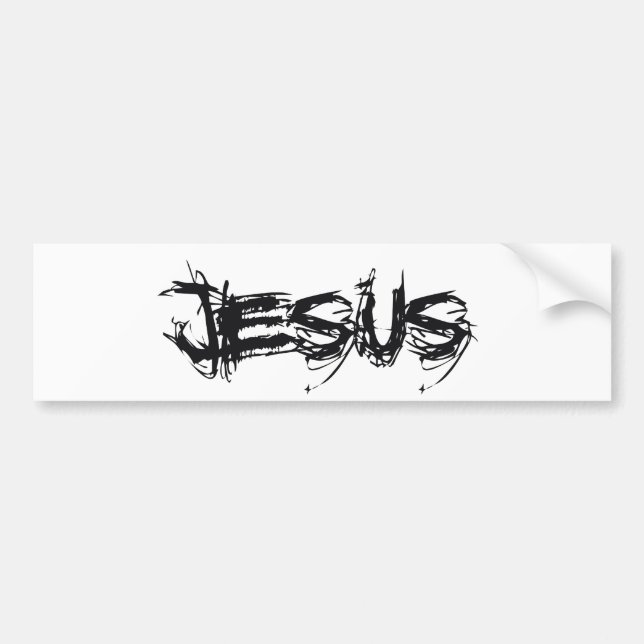 Jesus-Kratzer Noir Autoaufkleber (Vorne)
