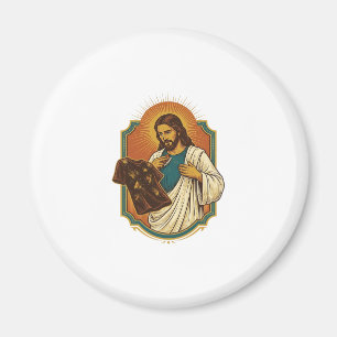Jesus Kreide bedeckte schwarze Gym-Kleidung Chaos  Magnet