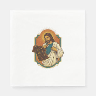 Jesus Kreide bedeckte schwarze Gym-Kleidung Chaos Serviette