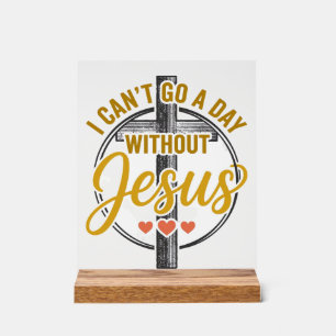Jesus Kreuz Christliche Typografie-Shirt Design_1 Acrylschild