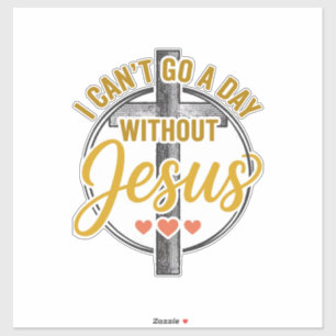 Jesus Kreuz Christliche Typografie-Shirt Design_1 Aufkleber