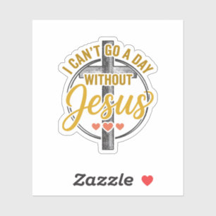 Jesus Kreuz Christliche Typografie Shirt Design_1 Aufkleber